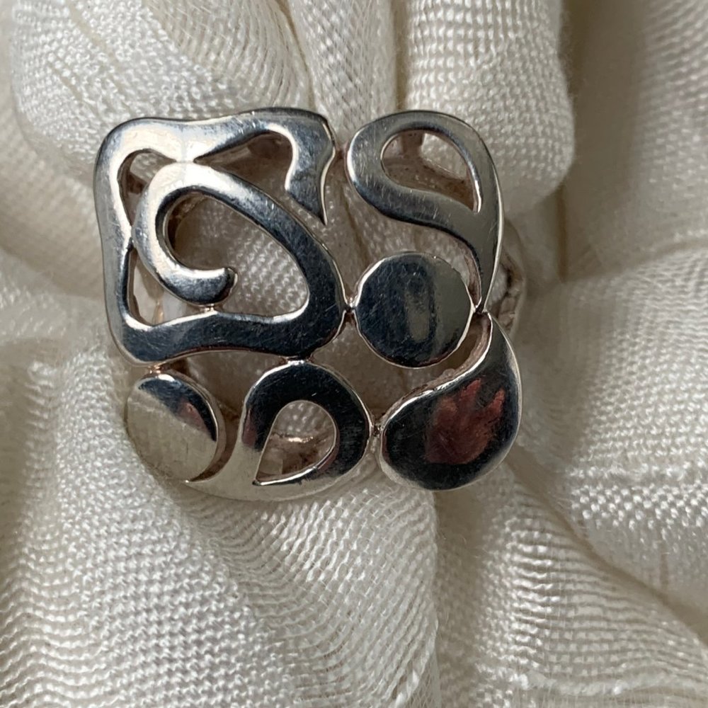 .925 Solid Sterling Silver Bold Ring Size 9 - image 5